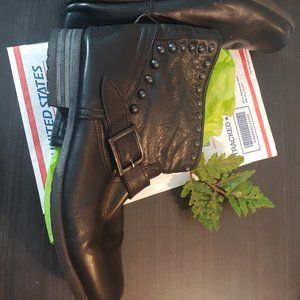 Buffalo London Black Leather Moto Boots